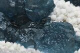 Blue, Cubic/Octahedral Fluorite on Quartz - Inner Mongolia #213852-2